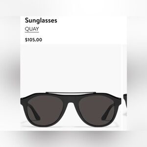 Quay Black Aviator Sunglasses with Dark Lenses